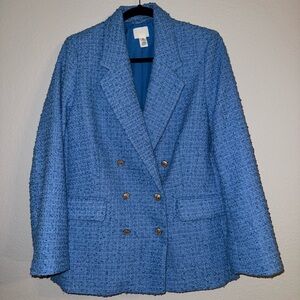 Women's Blue Tweed Blazer